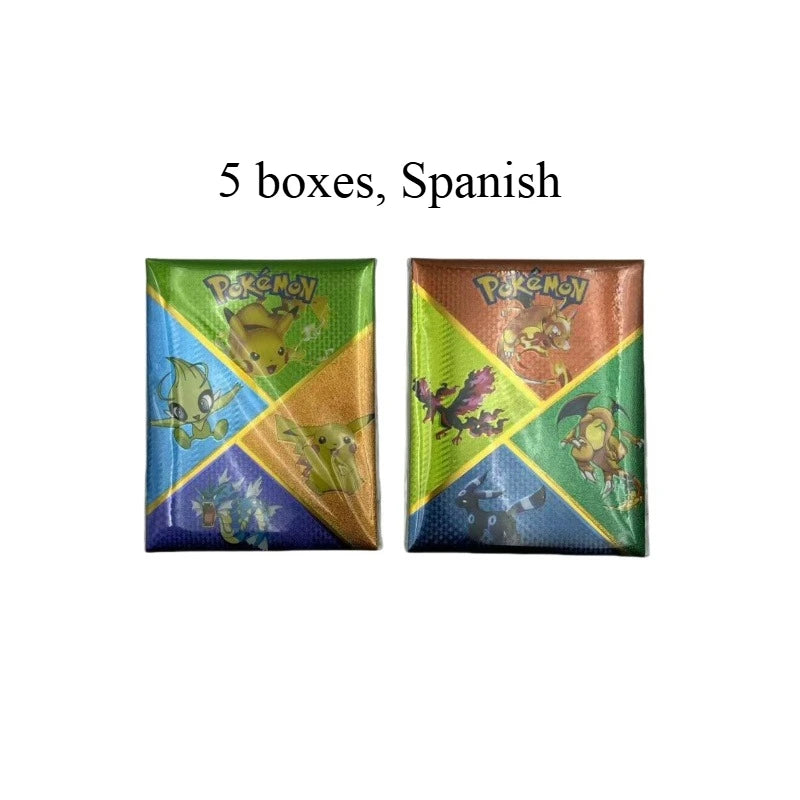 10~150Pcs Pokemon Cards German Spanish French English Vmax GX Color Energy Card Pikachu Rare Collection Battle Trainer Boys Gift