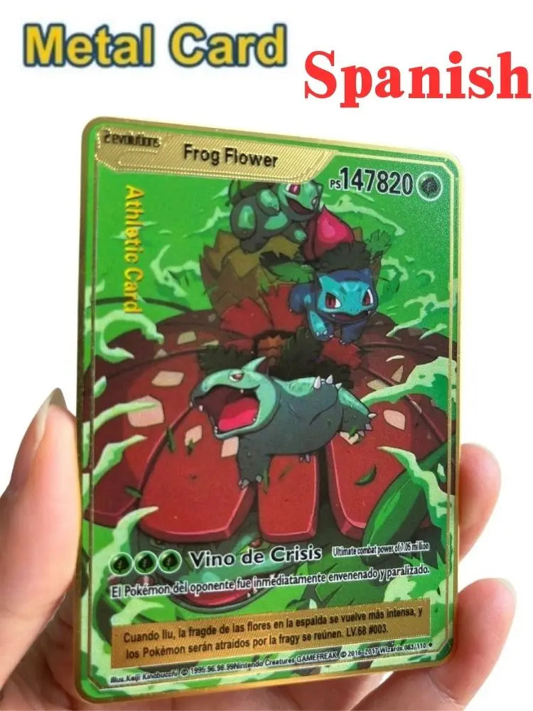2025 new 10000 Arceus Vmax Gx gold pocket monster card Spanish iron metal Pokmo Letters children's gift game collection card