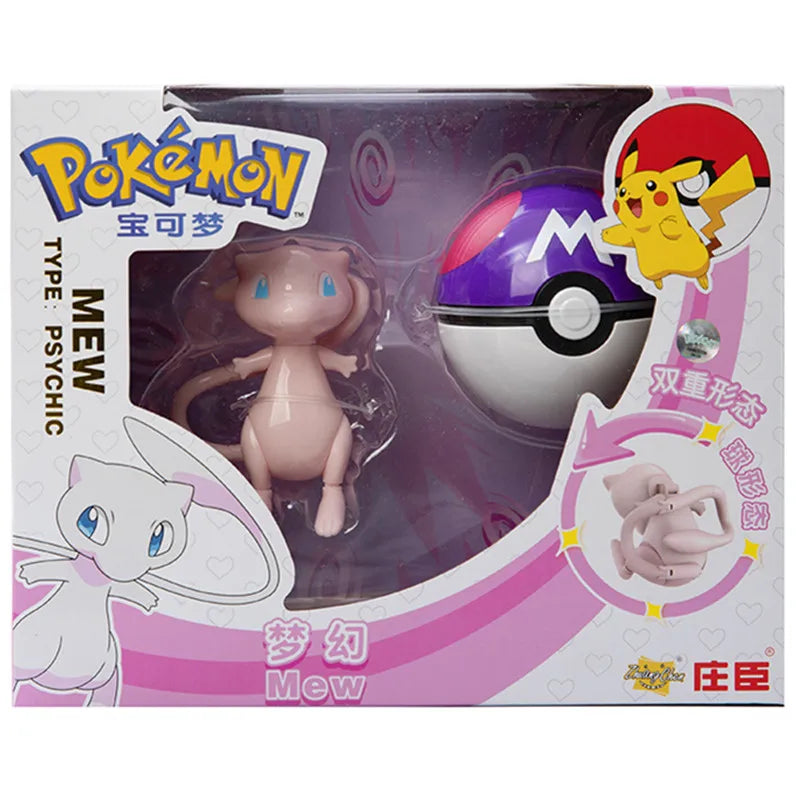 Pokemon Anime Figure Charizard Pikachu Mewtwo Pocket Monster Action Deformation Pokeball Toy Figures Model Kids Christmas Gift