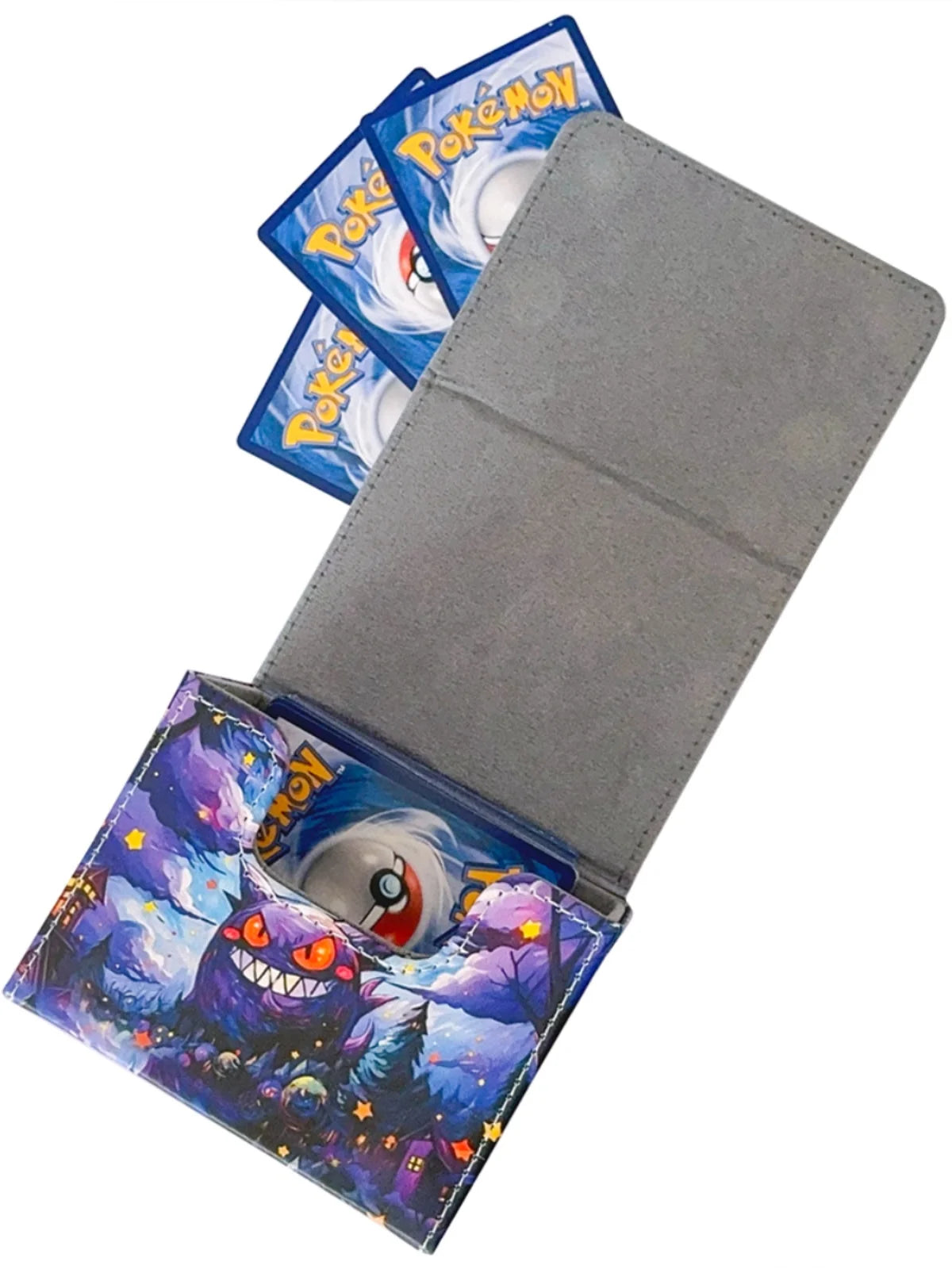 Anime Pokemon Pikachu Deck Box The Starry Night Style Yugioh WS OCG PTCG Trading Cards Pu Leather Storage Collection Box 110+