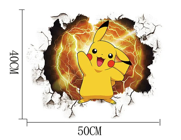 Pokemon PVC Wall Stickers Pikachu Anime Cartoon Room Wall Sticker Decor Living Room Dormitory Decoration Poster