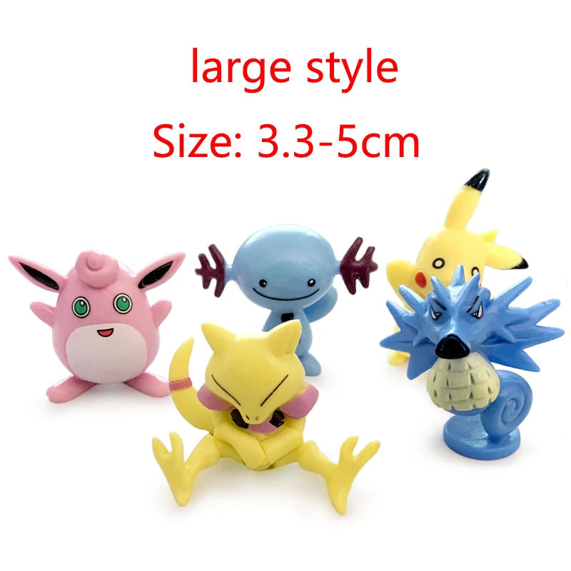 Oversized Pokemon Action Figure Large 3.3-5CM Not Repeating Figures Model Toys Pokémon Figure Pikachu Anime Kids Collect Gifts