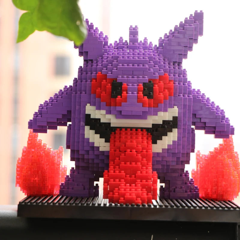 Pokemon Building Block Lucario Mewtow Cubone Gyarados Gengar Piplup Mega Charizard Figure DIY Assembly Micro Bricks Toys for Kid