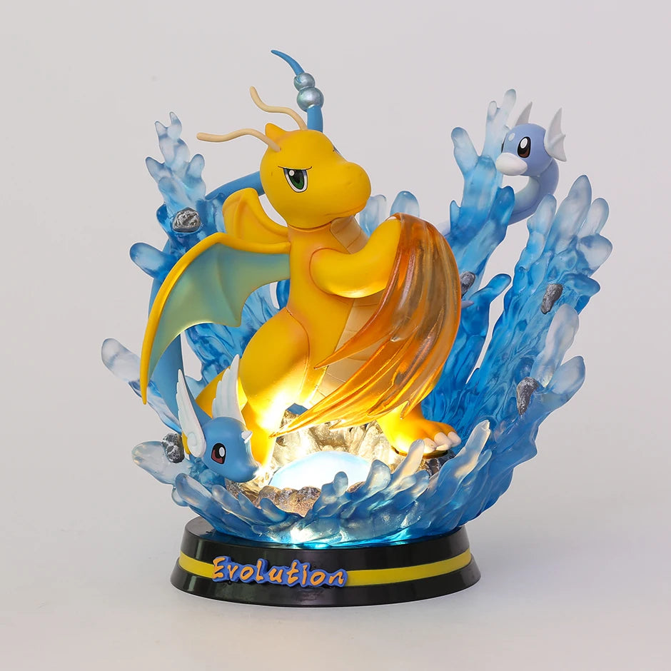 Pokemon Evolution Raichu Pikachu Pichu Light Up Statue Figure Collectible Model Toy