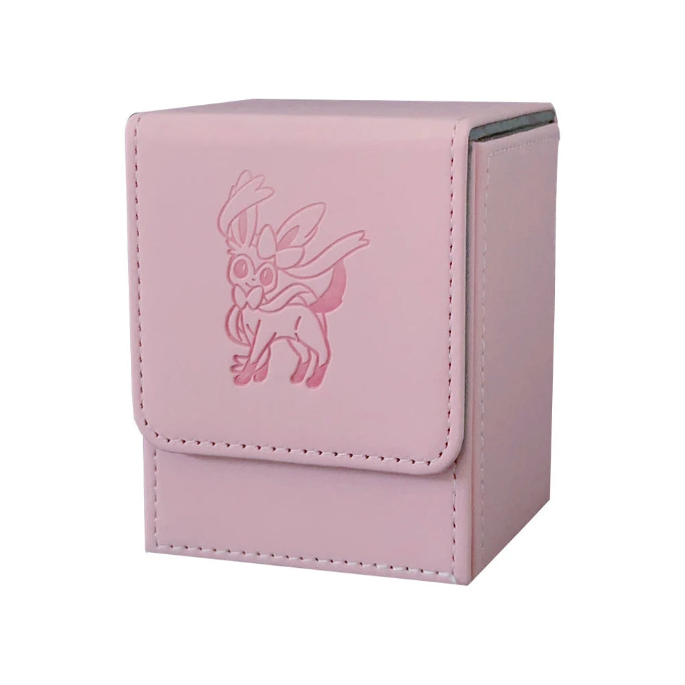 Cartoon Pokemon Card Deck Storage Box Kawaii Eevee Pu Ptcg Brand Box Gengar Large Capacity Card Deck Box Ws Card Case Toys