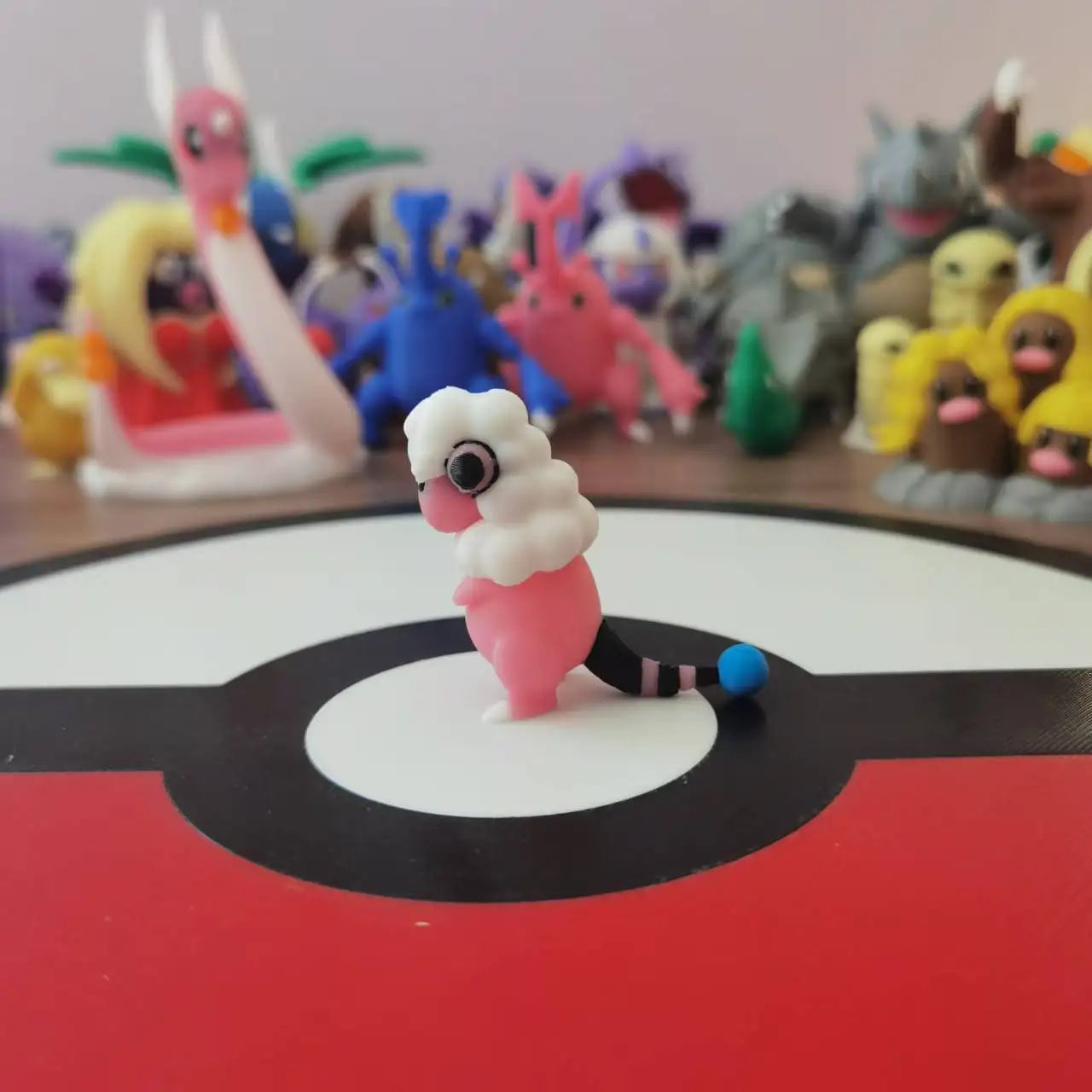 1:20 Anime Mareep Flaaffy Ampharos Figure Proportion World Diy 3D Printing Cute Cartoon Character Desktop Model Children Gift