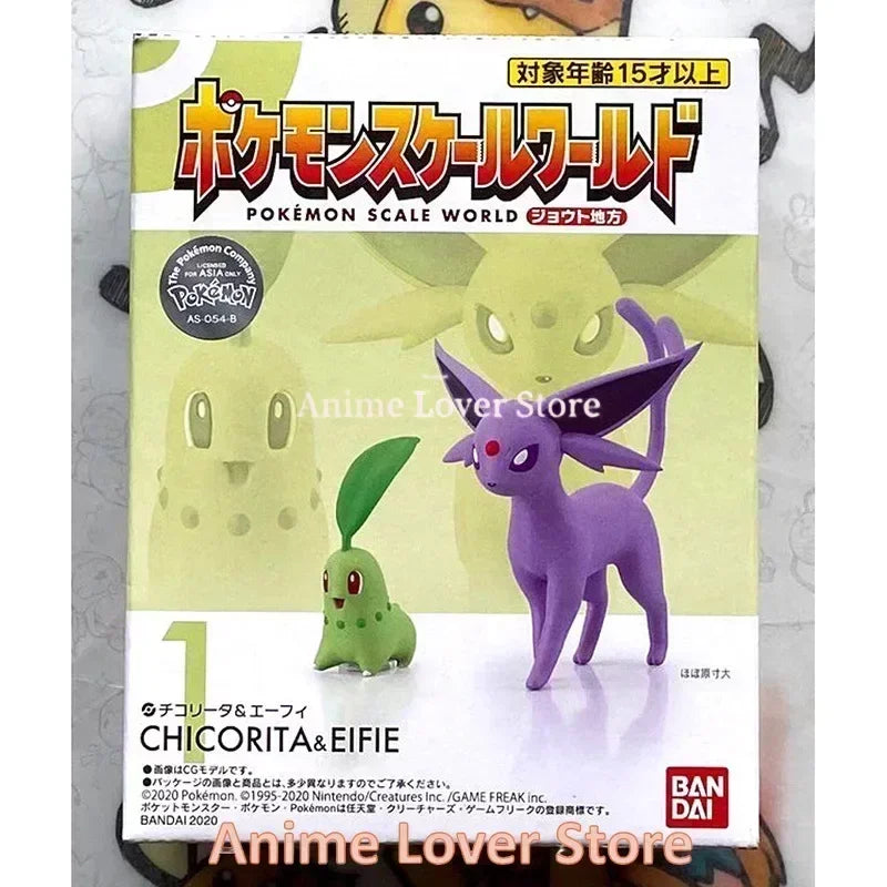 Bandai Original Scale World POKEMON Johto Region Gold Typhlosion Wobbuffet Totodile Togepi Pichu Anime Figure Toys for Kids Gift