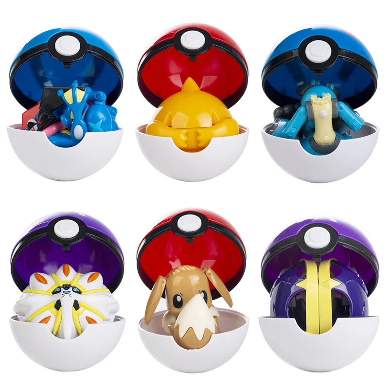 Pokemon Anime Figure Charizard Pikachu Mewtwo Pocket Monster Action Deformation Pokeball Toy Figures Model Kids Christmas Gift