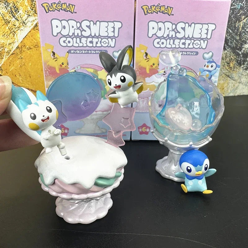 Pokemon Miniature Scene Ornaments Cup Figures Blind Box Toys Ponyta Gengar Pachirisu Emolga Doll Model Toys Kids Gifts