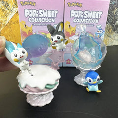 Pokemon Miniature Scene Ornaments Cup Figures Blind Box Toys Ponyta Gengar Pachirisu Emolga Doll Model Toys Kids Gifts