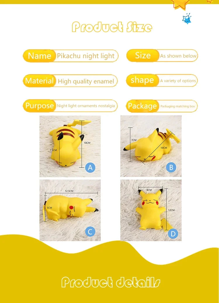 Pokemon Pikachu Squirtle Night Light Glowing Children Toy Pokemon Pikachu Cute Bedside Lamp Children Birthday Christmas Present