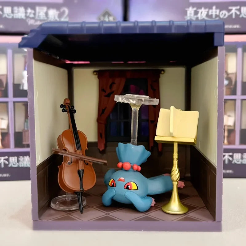 Original Re-Ment Pokemon Incredible Haunted House 2 Litwick Eevee Mimikyu Mismagius Greavard Action Figure Model Decor Toys Gift