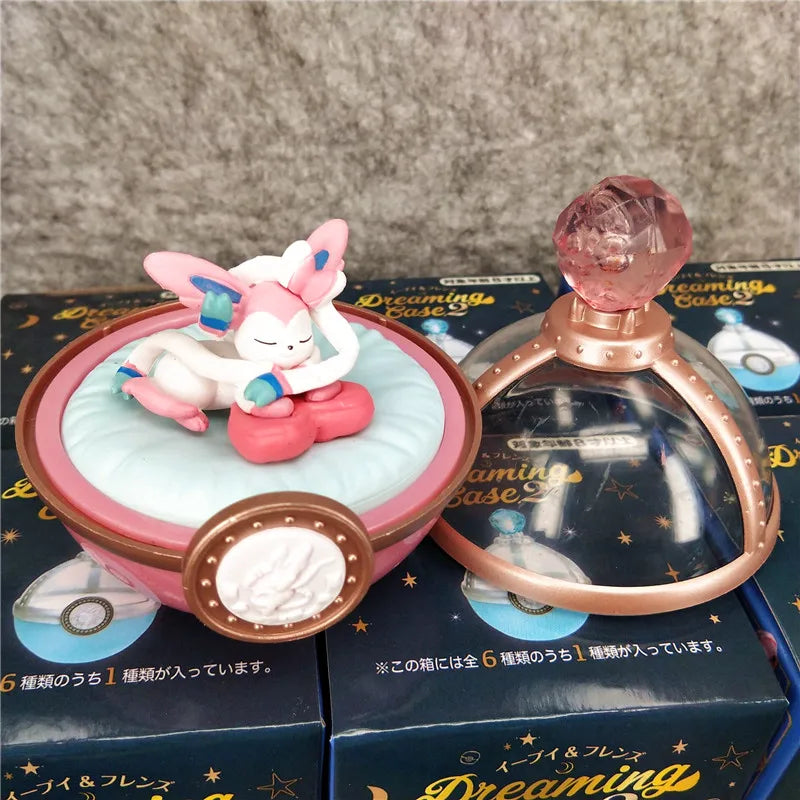 Rement Pokemon Blind Box Eeveelution Sleep Ball Desktop Ornament Birthday Present 6 Styles Collectible Children's Toys