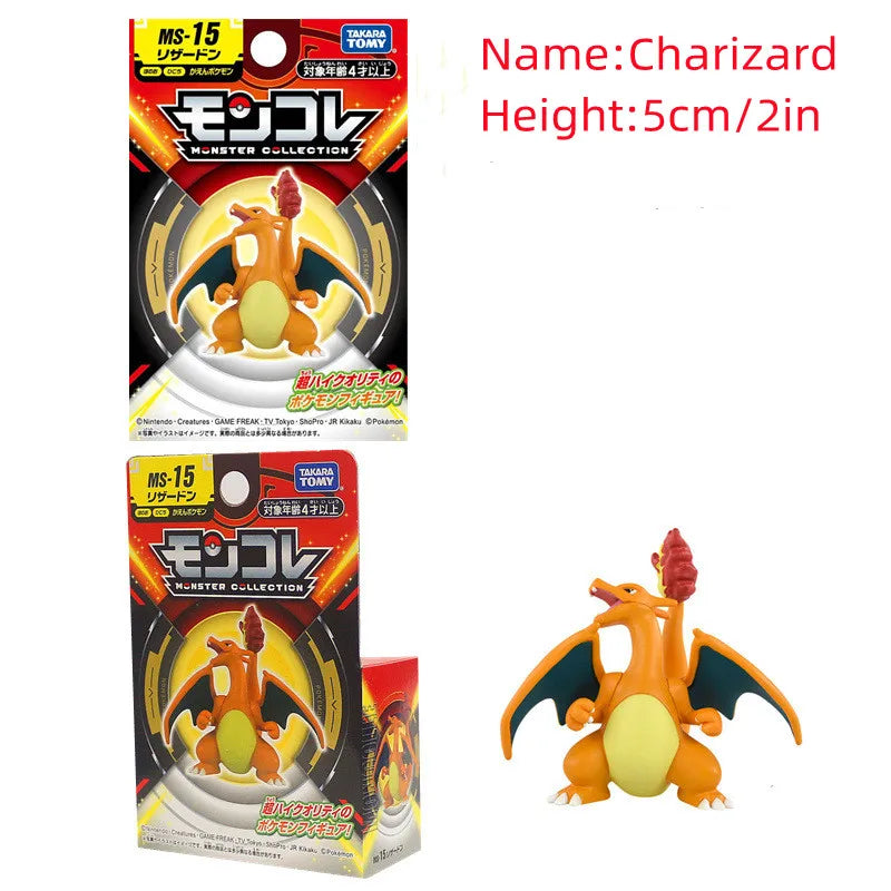 ORIGINAL Pokemon Anime Figure Toy Pikachu Gengar Charizard Dragonite Lucario Psyduck Eevee Cartoon Figurine Model  Decor Gift