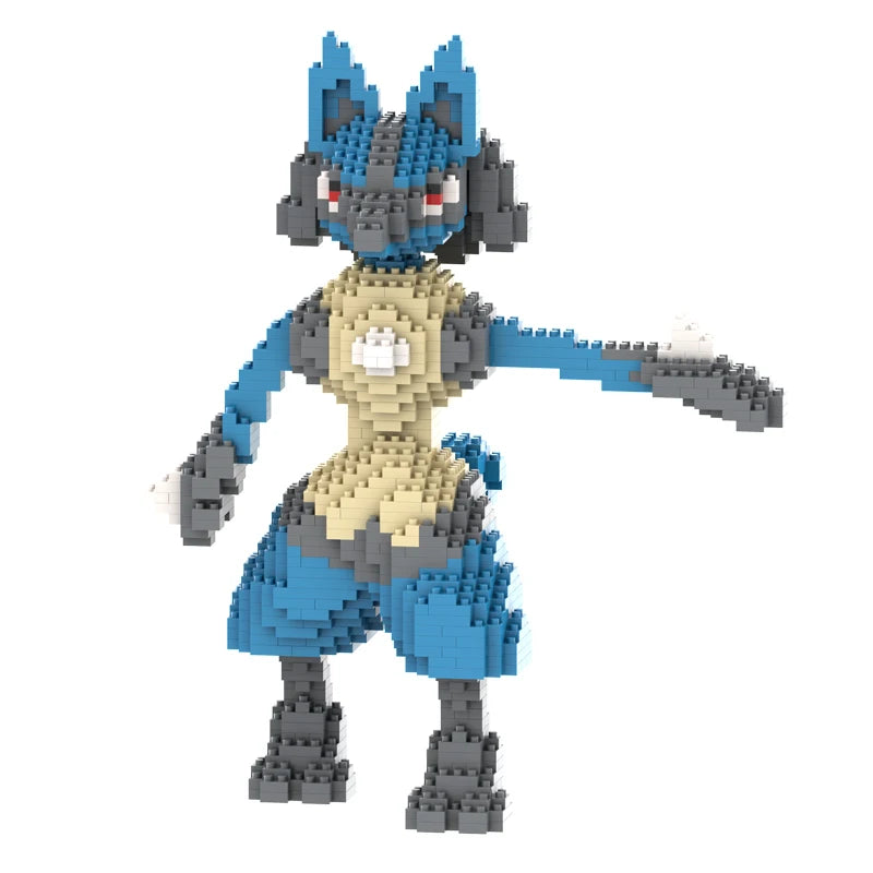 Pokemon Building Block Lucario Mewtow Cubone Gyarados Gengar Piplup Mega Charizard Figure DIY Assembly Micro Bricks Toys for Kid