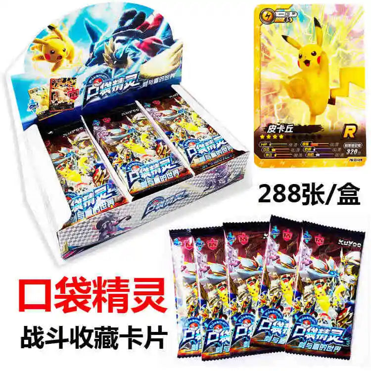 36packs Whole Box Pokemon Anime Games Elf Id Card Flash Card Box Full Flash Card New Toy Boy Hobby Collection Birthday Gifts