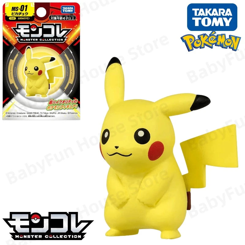 Original Takara Tomy Pokemon Figure Toy Snorlax Scream Tail Keldeo Lycanroc Poke Ball Pikachu Mimikyu Mewtwo Model Dolls Gifts