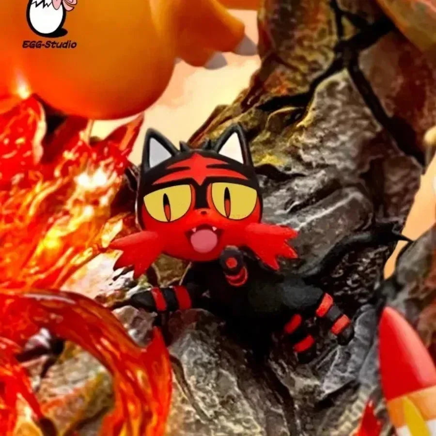 Anime Pokemon Charizard Family Figure Bucket Ocean Blastoise Valley Collectible Action Figurine Statue Dolls Model Ornaments