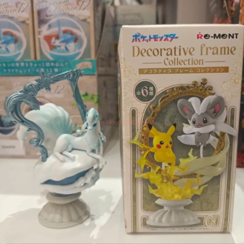 Re-Ment Pokemon Figures Decor Frame Collection Alolan Ninetales Ceruledge Serperior Pikachu Suicune Sylveon Toy Surprise Gift
