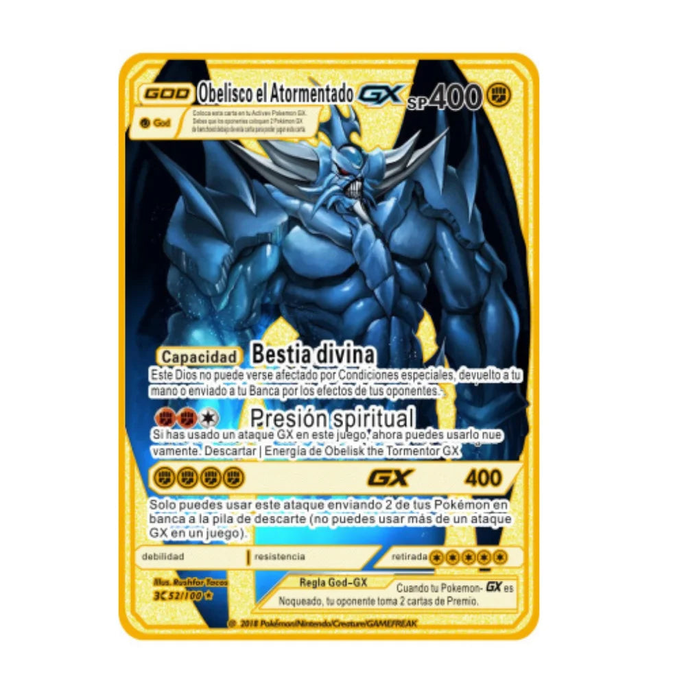 2022Spanish Pokémon Cards Metal Pokemon Letters Spanish Pokemon Iron Cards Mewtwo Pikachu Gx Charizard Vmax Cartas Pokémon Vmax