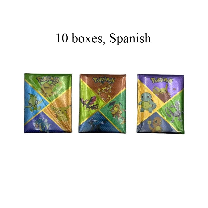 10~150Pcs Pokemon Cards German Spanish French English Vmax GX Color Energy Card Pikachu Rare Collection Battle Trainer Boys Gift