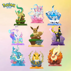 Pokemon Funismo Original Adventure Eevee Family Suit BlindBox Flareon Spider Sylveon Collection of Action Figures Model Toy