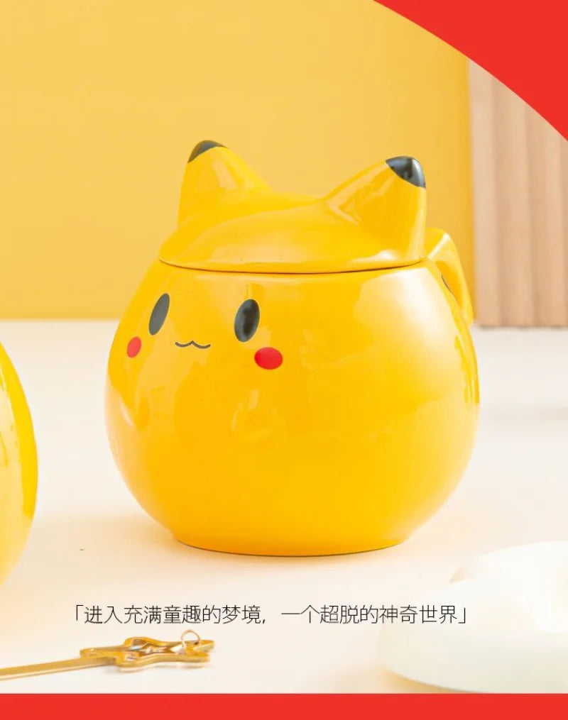 320ml Cute Pokemon Pikachu Ceramic Mug Creative Anime Modelling Children's Breakfast Milk Cup Coffee Tea Water Cup Boy Girl Gift