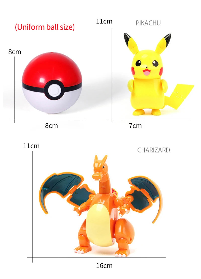 18 style Pokemon Figures Toys elf Monsters Ball Model Pikachu Gengar Pokeball Dragonite Snorlax Pokeball Action Figures gift