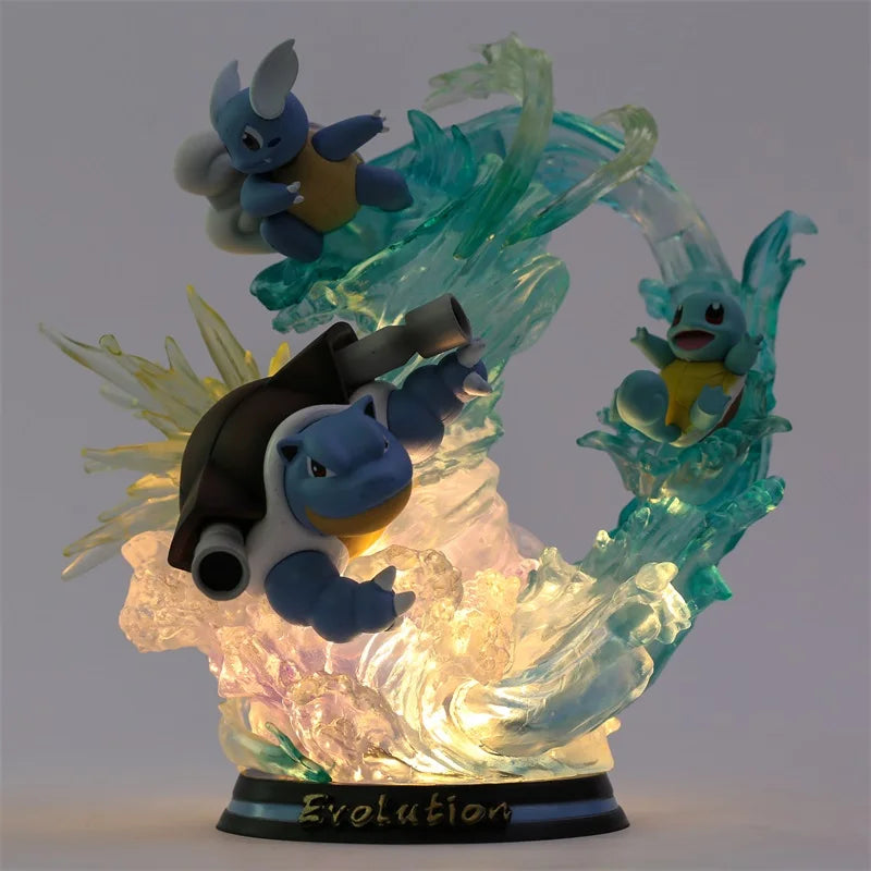 Pokemon Evolution Raichu Pikachu Pichu Light Up Statue Figure Collectible Model Toy