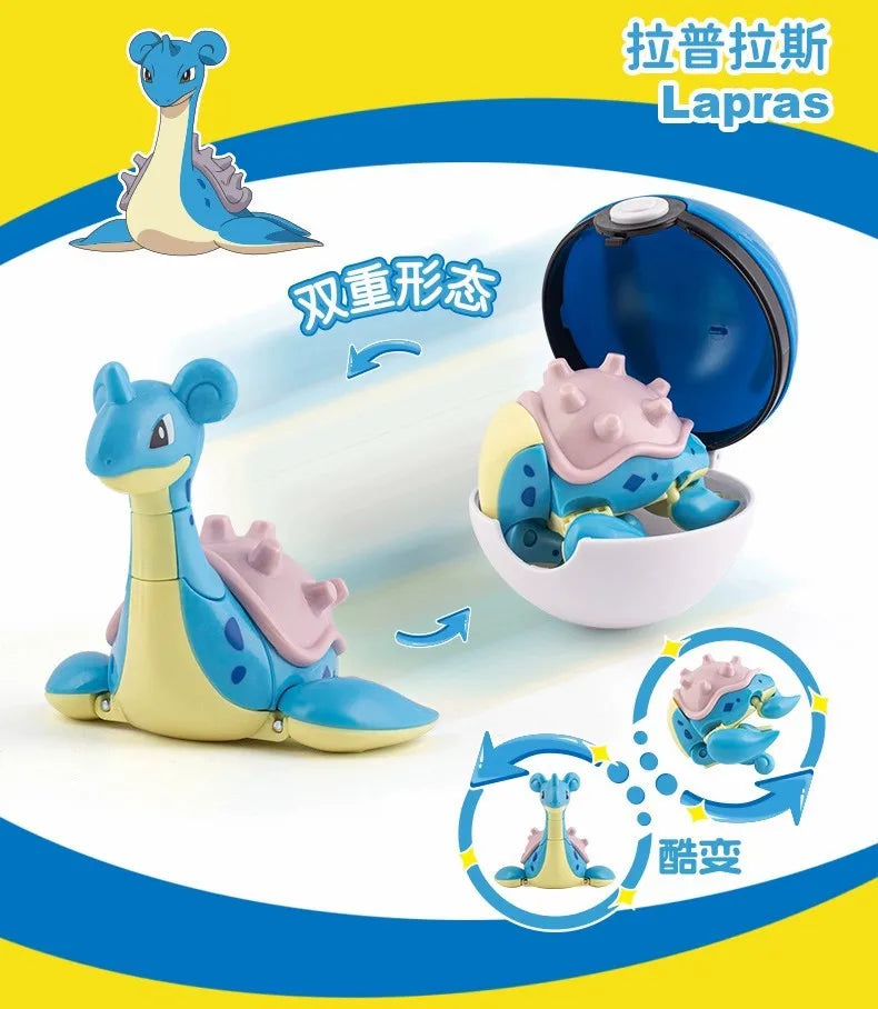 Original Pokemon Elf Ball Toys Pocket Monsters Figures Model Pikachu Gengar Elf Ball Dragonite Snorlax Lapras Kids Toy