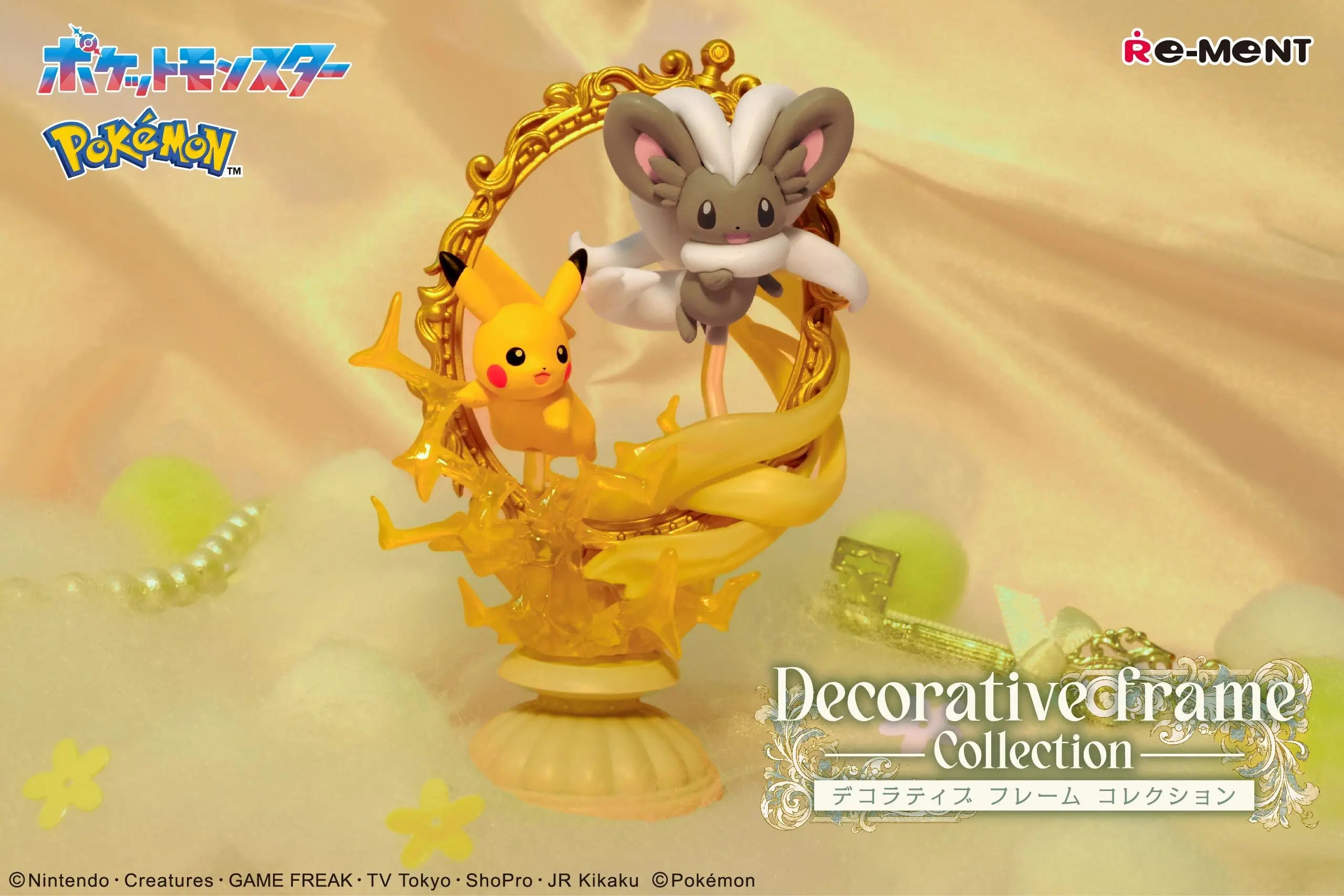 Re-Ment Pokemon Figures Decor Frame Collection Alolan Ninetales Ceruledge Serperior Pikachu Suicune Sylveon Toy Surprise Gift