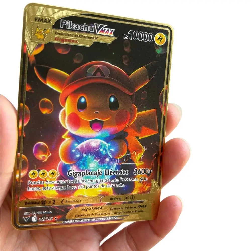 2025 new 10000 Arceus Vmax Gx gold pocket monster card Spanish iron metal Pokmo Letters children's gift game collection card