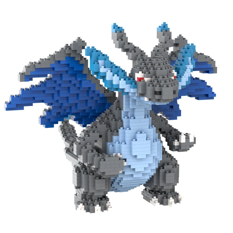 Pokemon Building Block Lucario Mewtow Cubone Gyarados Gengar Piplup Mega Charizard Figure DIY Assembly Micro Bricks Toys for Kid