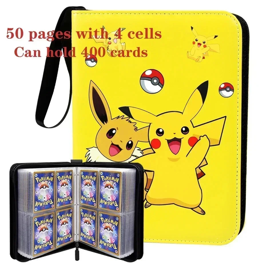 /*-Pokemoned Card Clip Monster Card Album Anime Album Classic Portable Storage Card Book Waterproof 400PCS PU Zipper Photo Album