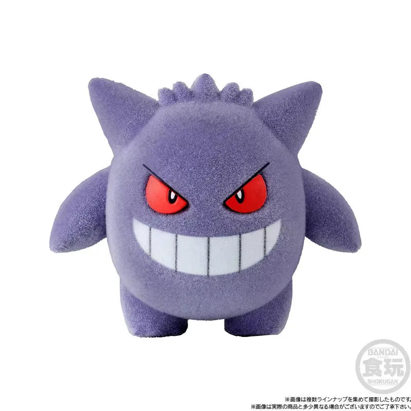 Bandai Genuine Pokemon Figure Toys Q Version Flocking Series 6 Pikachu Sprigatito Gengar Mimikyu Fuecoco Anime Model Decoration