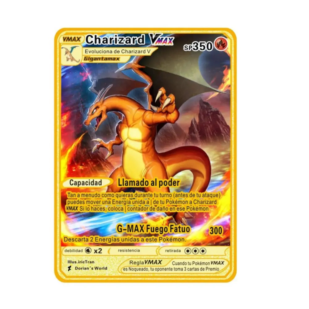 2025 new 10000 Arceus Vmax Gx gold pocket monster card Spanish iron metal Pokmo Letters children's gift game collection card