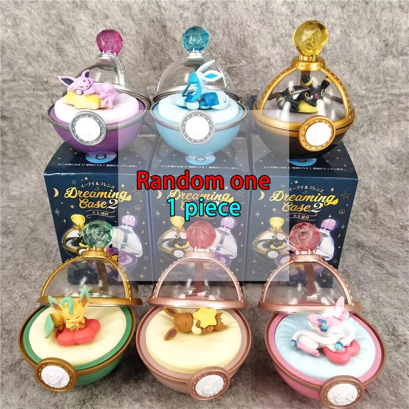 Rement Pokemon Blind Box Eeveelution Sleep Ball Desktop Ornament Birthday Present 6 Styles Collectible Children's Toys