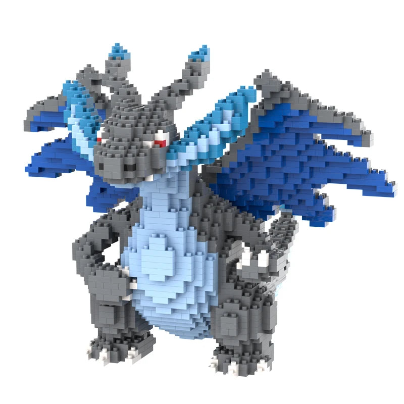 Pokemon Building Block Lucario Mewtow Cubone Gyarados Gengar Piplup Mega Charizard Figure DIY Assembly Micro Bricks Toys for Kid