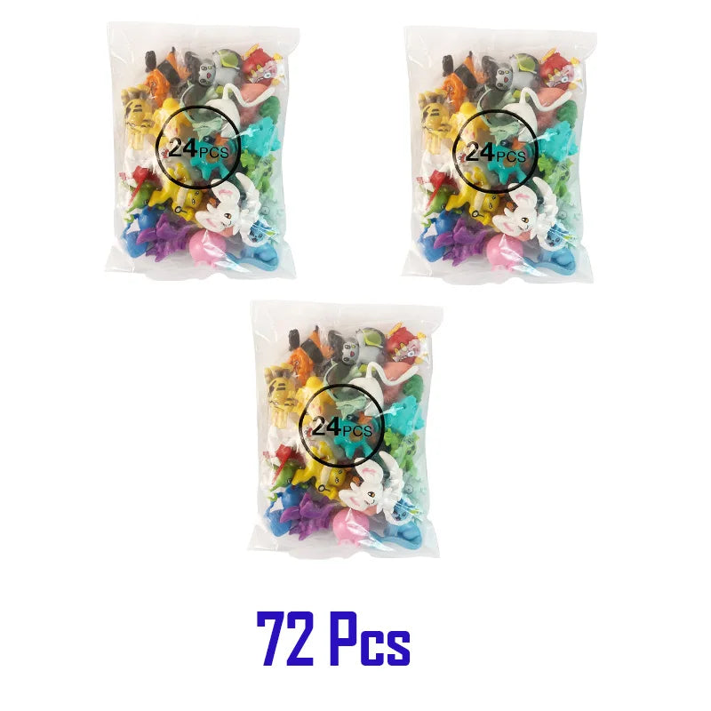 24-144pcs Pokemon Figurine Model Lot Bulk Buy Mini Small Styles Pikachu Anime Figure Doll Kawaii Toy Gift Birthday Kids Pack Bag
