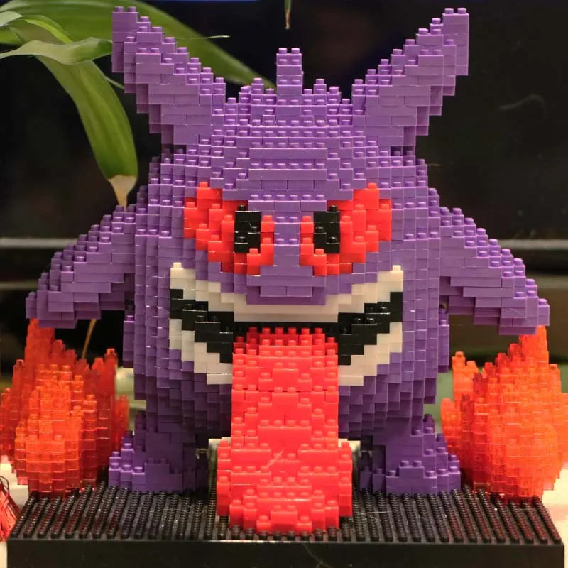 Pokemon Building Block Lucario Mewtow Cubone Gyarados Gengar Piplup Mega Charizard Figure DIY Assembly Micro Bricks Toys for Kid