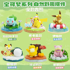 Anime Pokemon Figure Pikachu Eevee Meowth Bulbasaur Decoration Ornaments Action Figure Model Toys Children Birthday Gifts
