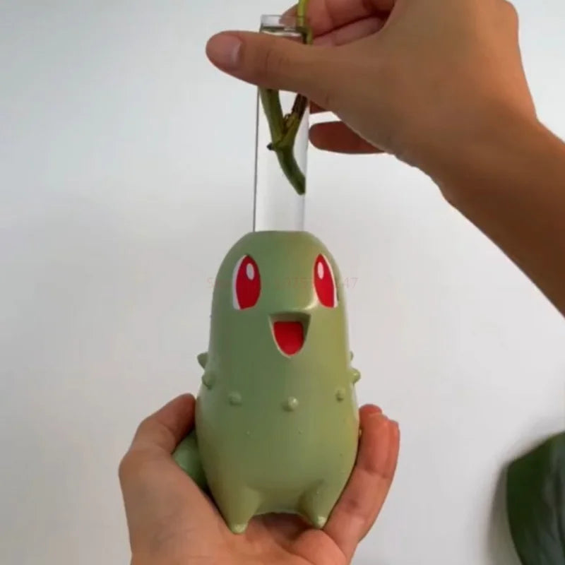 Pokemon Chikorita Kawaii Planter Flower Pot Creative Pot Chikoritas Statue Vase Ornaments Figure Model Decor Gifts Toy
