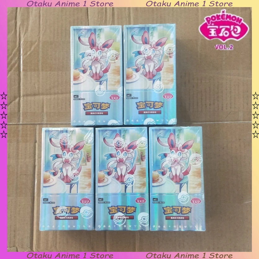 1/2/5 Boxes Pokemon Gem Pack Vol.2 Cards Eevee Album Bag Box Ptcg Trading Card Game Collection Toy Boy Girl Gifts
