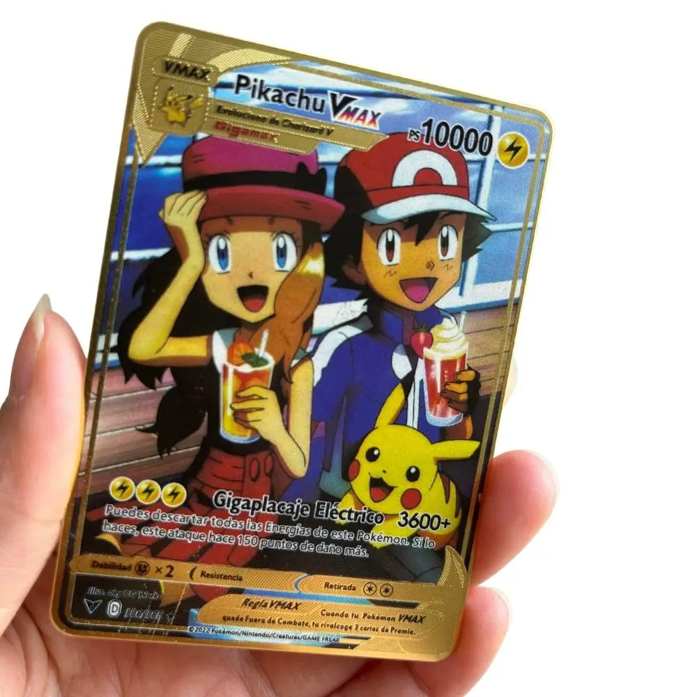 2025 new 10000 Arceus Vmax Gx gold pocket monster card Spanish iron metal Pokmo Letters children's gift game collection card