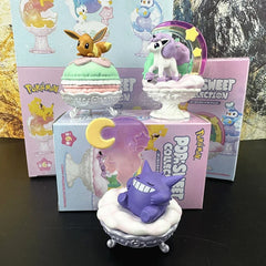 Pokemon Miniature Scene Ornaments Cup Figures Blind Box Toys Ponyta Gengar Pachirisu Emolga Doll Model Toys Kids Gifts