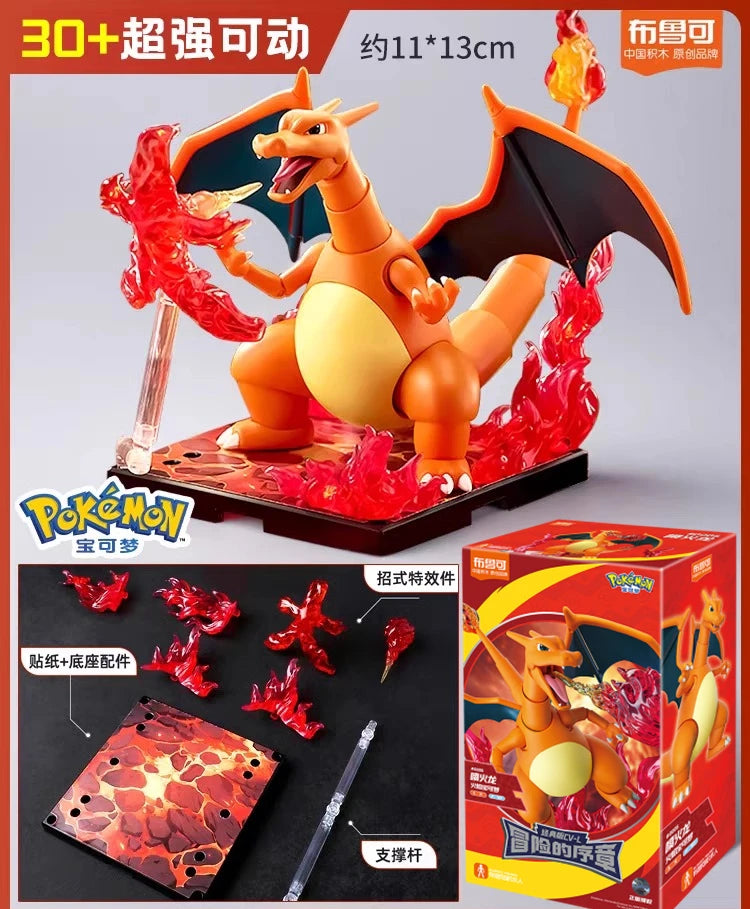 Original BLOKEES Pokemon Slowpoke Bulbasaur Squirtle Charcadet Snorlax Pikachu Blind Box Surprise Action Figure Anime Doll Toys