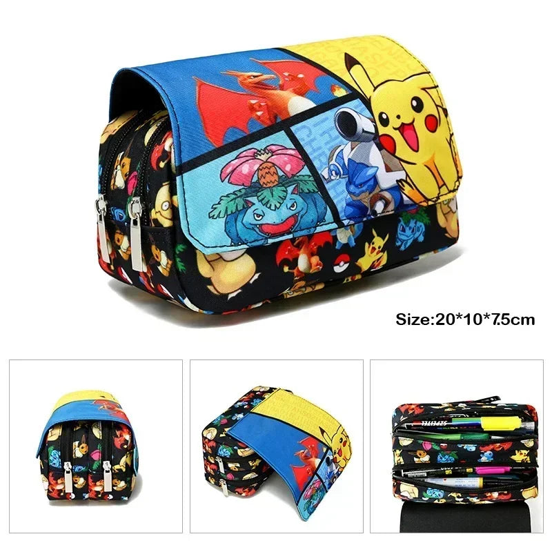 Pokemon School Bags Backpacks Pikachu Anime Figures Kids Bags Big Capacity Travel Bag Girls Boys Christmas Gifts Toys