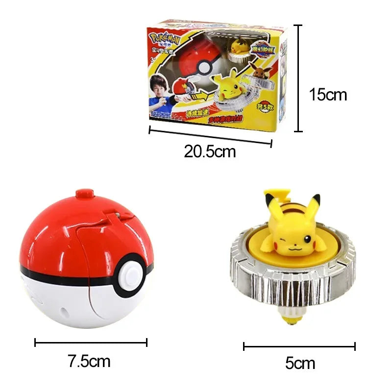 Pokemon Arena Set Spinning Top Ball Game Battle Pokeball Box Anime Figure Pikachu Charmander Squirtle Mew Eevee for Toy Child