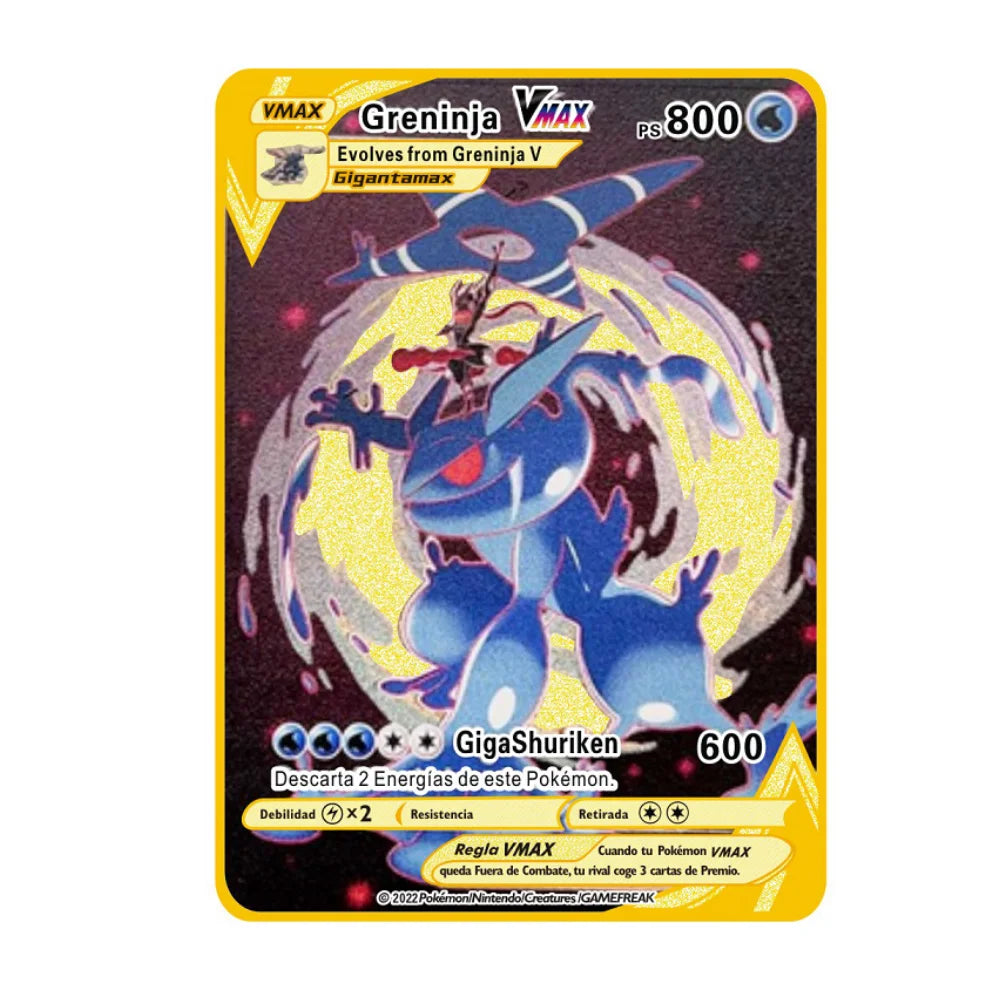 2022Spanish Pokémon Cards Metal Pokemon Letters Spanish Pokemon Iron Cards Mewtwo Pikachu Gx Charizard Vmax Cartas Pokémon Vmax