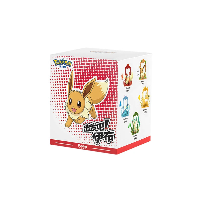 Funism Original POKEMON Eevee Set Second Generation Adventure Family Suit Action Figure Toy Collection Model Figure kids for Toy